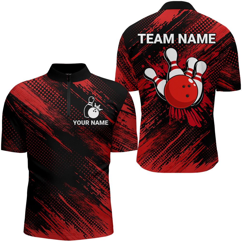 Red Bowling Jersey Men And Women Custom Bowling Shirts Unisex Polo Bowling Team Shirt CP17