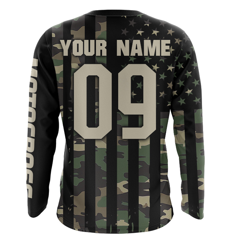 Adult&Kid Custom Camo Dirt Bike Jersey Motocross Jersey Upf30+ Motocross Shirt| CTP91