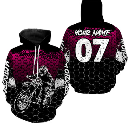 Pink Motocross Jersey Upf30+ Custom Dirt Bike Jersey Mens Women Off-Road Jersey Adult&Kid| CTP04