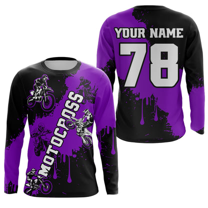 Purple custom dirt bike jersey adult&kid Motocross jersey upf30+ mens women Motocross Shirt| CTP03