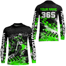 Load image into Gallery viewer, Green Dirt Bike Jersey Motocross Jersey Upf30+ Custom Mens Women Off-Road Jersey| CTP44