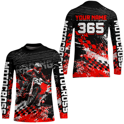 Red Dirt Bike Jersey Motocross Jersey Upf30+ Custom Mens Women Off-Road Jersey| CTP44