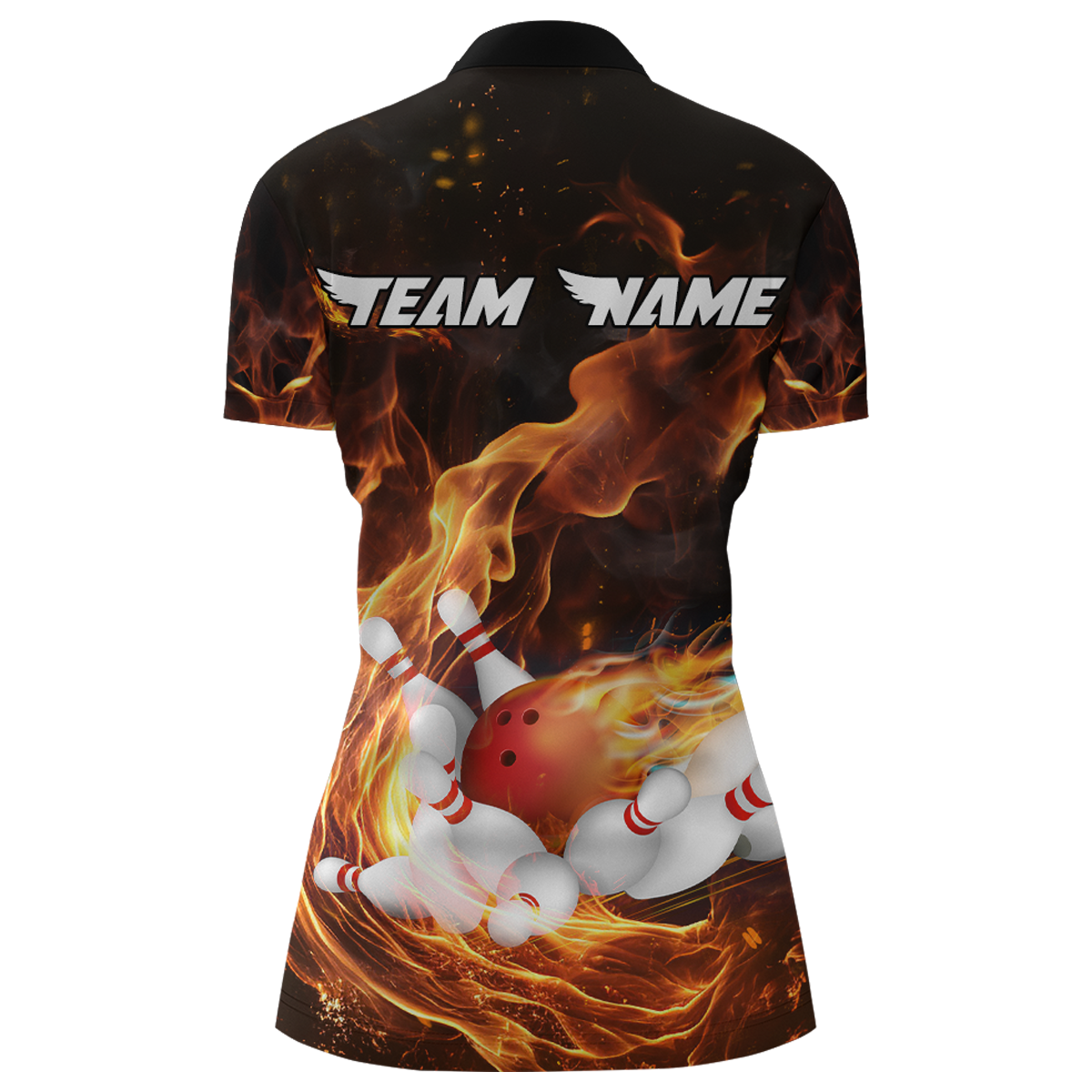 Custom Flame Bowling Jersey For Men Bowling Shirt Team Bowling Quarter-Zip Shirt CP10