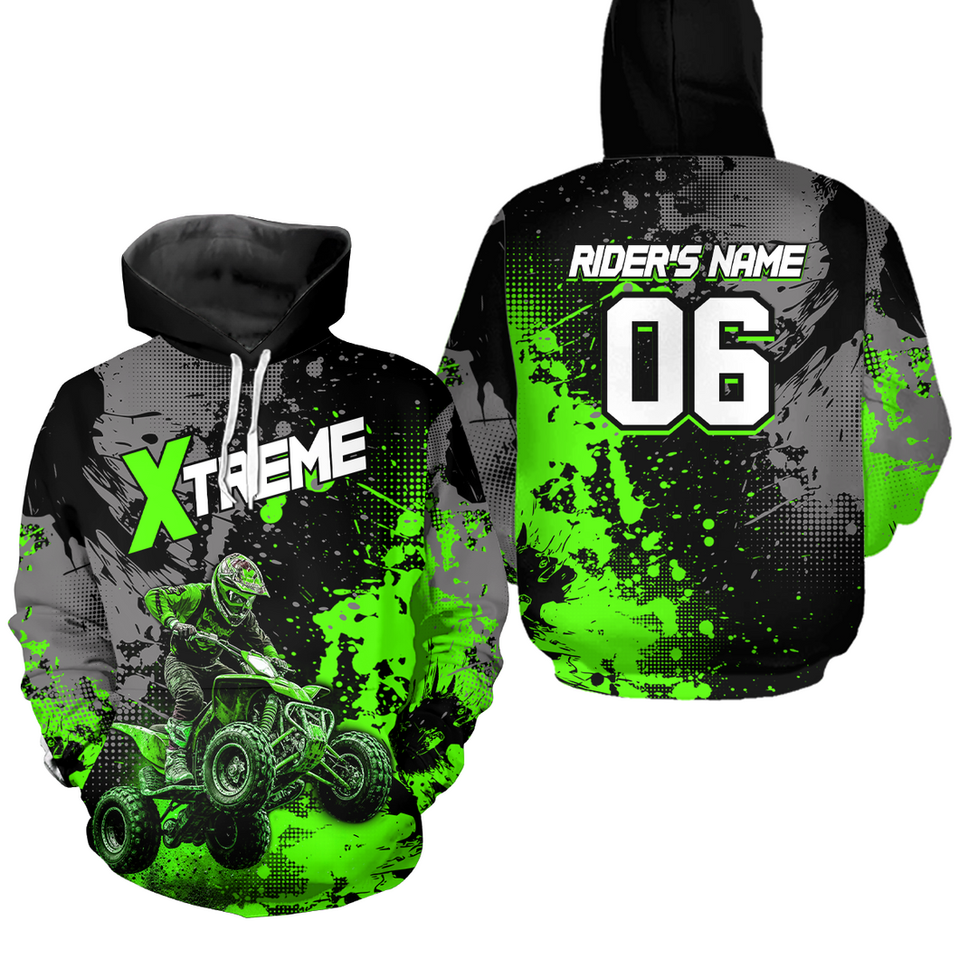Custom ATV Motocross Hoodie Green Upf30+ Extreme Quad Bike Off-Road Jersey Men Kid Mx Riding Hoodied NHN010