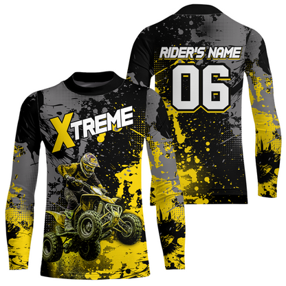Custom Atv Motocross Shirt Yellow UPF30+ Extreme Quad Bike Off-Road Jersey Men Kid Mx Riding Shirts NHN010