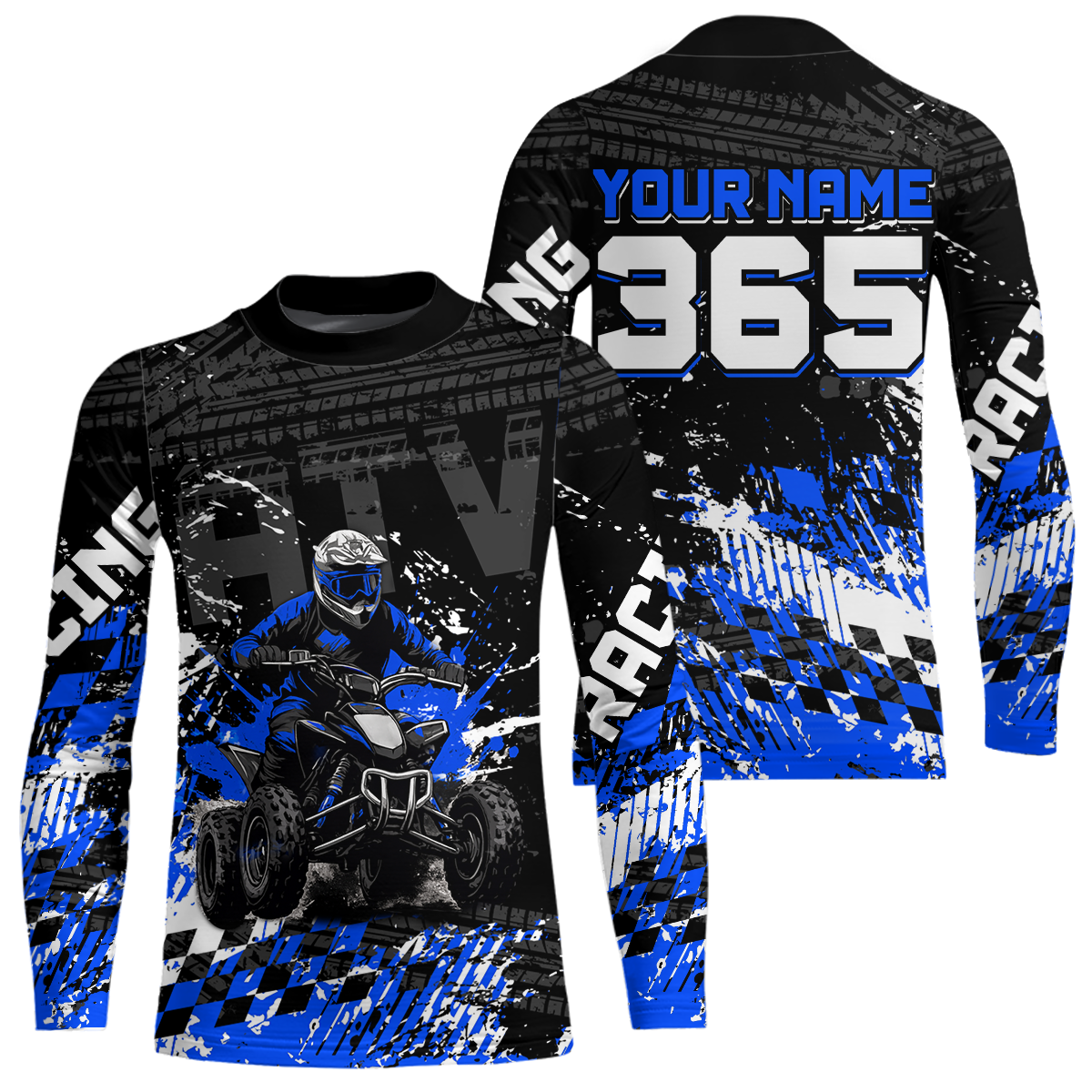 Custom Blue ATV Motocross Jersey Upf30+ Quad Bike Shirt Extreme Racing Adult Youth Off-Road Quad Shirt NHN009