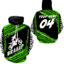 Load image into Gallery viewer, Custom Dirt Bike Jersey Green Motocross Jersey Upf30+ Mens Women Racing Shirt| CTP27