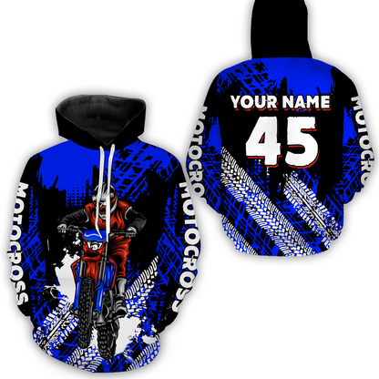 Custom Blue Motocross Jersey for Men Women Upf30+ Dirt Bike Shirt Racing Jersey| CTP102