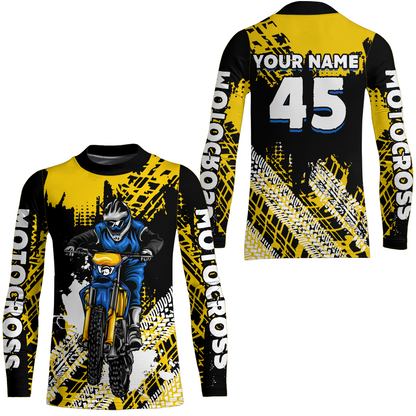 Custom Yellow Motocross Jersey for Men Women Upf30+ Dirt Bike Shirt Racing Jersey| CTP102