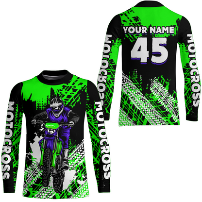 Custom Green Motocross Jersey for Men Women Upf30+ Dirt Bike Shirt Racing Jersey| CTP102