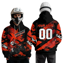 Load image into Gallery viewer, Personalized Atv Motocross Hoodie For Adult&amp;Kid Upf30+ Red Quad Bike Shirt Off-Road Atv Mx Racing NHN012