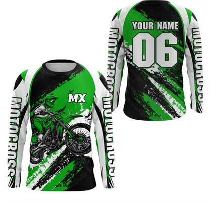 Custom Motocross Jersey Green Dirt Bike Clothes Upf30+ Mens Women Motorcycle Jersey| CTP59