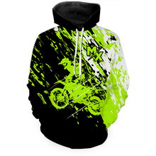 Load image into Gallery viewer, Custom Dirt Bike Hoodie Green Motocross Hoodie Mens Women Motocross Hooded Jersey| CTP20