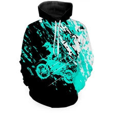 Load image into Gallery viewer, Custom Dirt Bike Hoodie Turquoise Motocross Hoodie Mens Women Motocross Hooded Jersey| CTP20