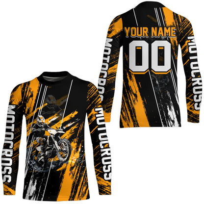 Adult&Kid Orange Dirt Bike Jersey Motocross Jersey Upf30+ Custom Mens Women Off-Road Jersey| CTP05