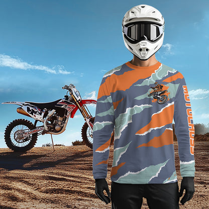 Camo Motocross Racing Jersey Dirt Bike Jersey Men Kid Women Off Road Shirt Long Sleeve XM386