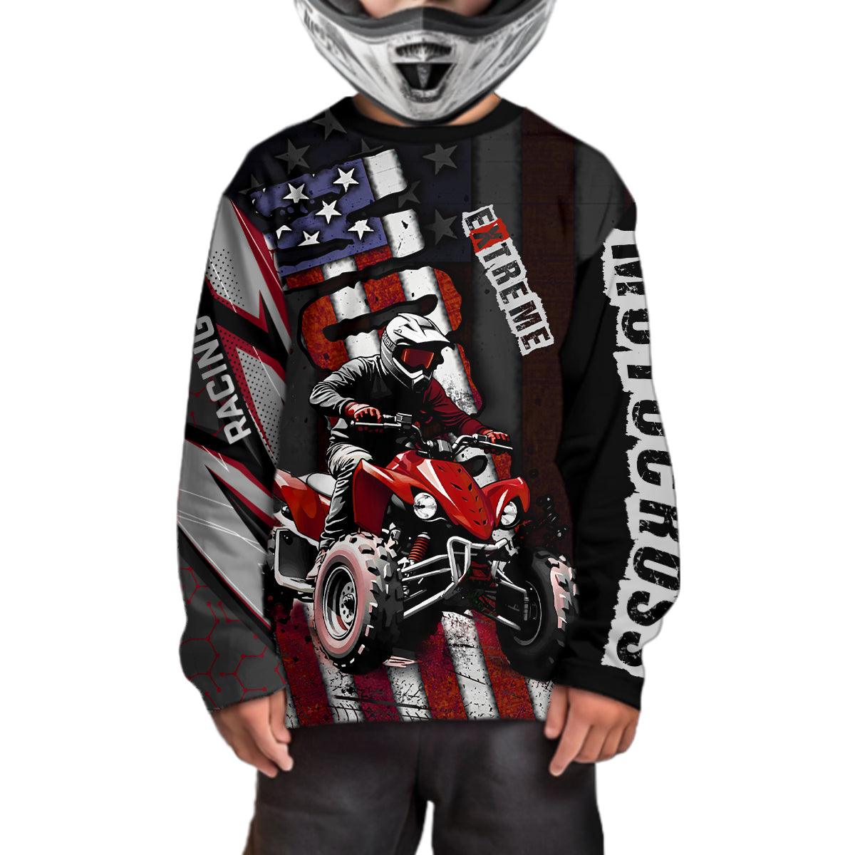 Custom ATV Motocross Jerseys UPF30+ Quad Bike Shirt Racing Adult Youth Kid American Flag Dirt Bike Jersey NHN005