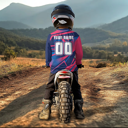 Blue&Pink ATV Racing Jersey ATV Riding Shirt for Kid Adult Youth Quad Bike ATV Jersey MX119