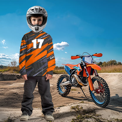 Orange Motocross Racing Jersey Dirt Bike Off-road Riding Jersey for Men Kid Women XM361