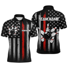 Load image into Gallery viewer, US Red Flag Bowling Shirt for Men Custom Name Polo &amp; Quarter-Zip Bowling Jersey Bowling Team Shirt HNT23