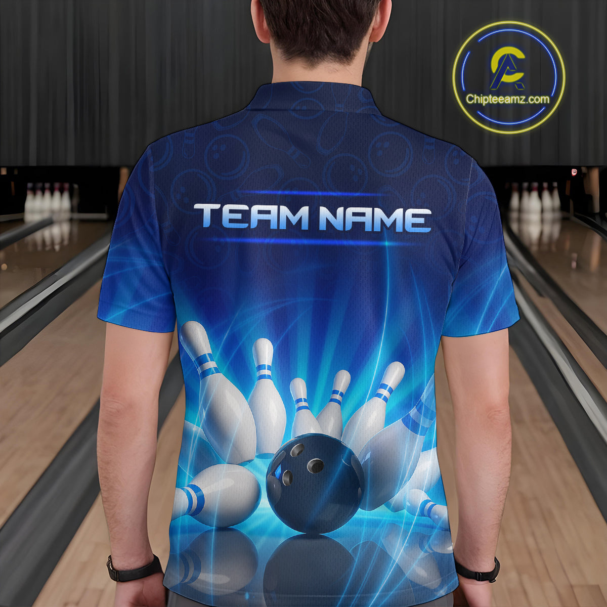 Custom Lightning Bowling Jersey for Men Bowling Team Shirts Bowling Uniform Polo & 1/4 Zip HNT164