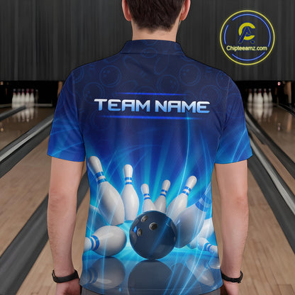 Custom Lightning Bowling Jersey for Men Bowling Team Shirts Bowling Uniform Polo & 1/4 Zip HNT164