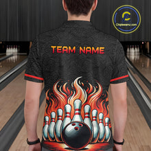 Load image into Gallery viewer, Flame Bowling Custom Men Bowling Shirt Polo &amp; Quarter-Zip Bowling Team Jerseys HNT56