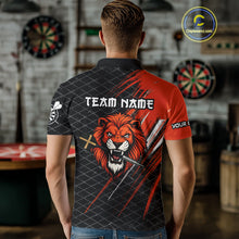 Load image into Gallery viewer, Lion Dart Arrows Grunge Style Custom Orange Dart Shirt For Men, Dart Team Jerseys NYN0101