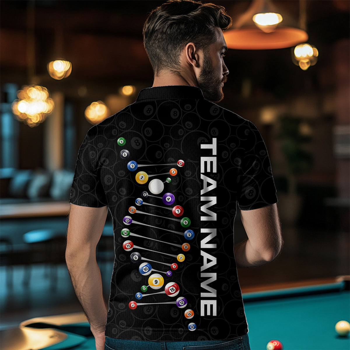 Personalized Billiard Jersey DNA 8 Ball Pool Men Billiard Shirt for Men Team Polo & 1/4 Zip NNT35