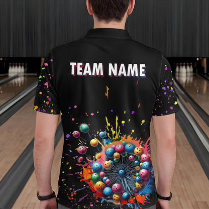 Custom Colorful Dandelion Bowling Shirt Bowling Team Jersey Polo Bowling Performance QZT672