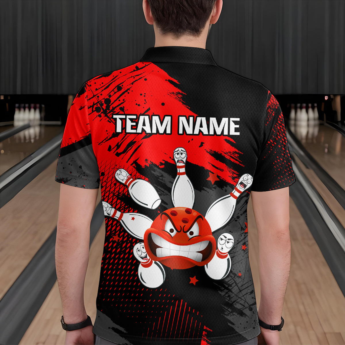 Red Bowling Shirt Custom Bowling Jersey Men Women Team Bowling Polo 1/4 Zip Shirt MBL56