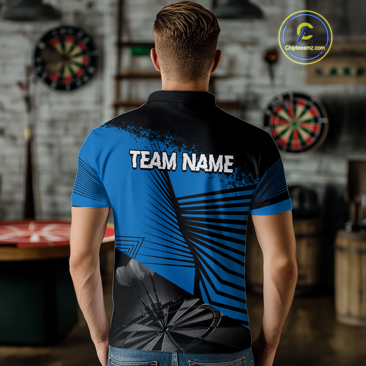 Custom Men's Darts Shirt With Silver Dart Arrows Hitting Dartboard, Darts Jersey NYN0285