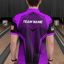 Load image into Gallery viewer, Custom Purple Bowling Jersey for Men Bowling Team Shirts Bowling Uniform Polo &amp; 1/4 Zip HNT158
