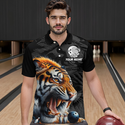 Custom Tiger Bowling Shirt Tiger Bowling Team League Unisex Quarter-Zip Bowling Outfit QZT638