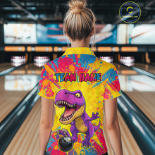Load image into Gallery viewer, Custom Graffiti Dinosaur Bowling Jersey for Women Unisex Bowling Shirts for Team Polo &amp; 1/4 Zip HNT240
