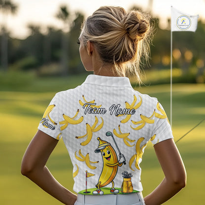 Funny Banana Pattern Golf Women's Polo Shirt, Team Golf Clothes, Golf Gifts NBT610