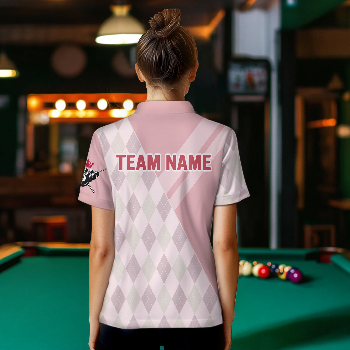Custom Vintage 8 Ball Billiard Jersey for Women Billiard Team Shirt Billiard Shirt Polo & 1/4 Zip NNT99
