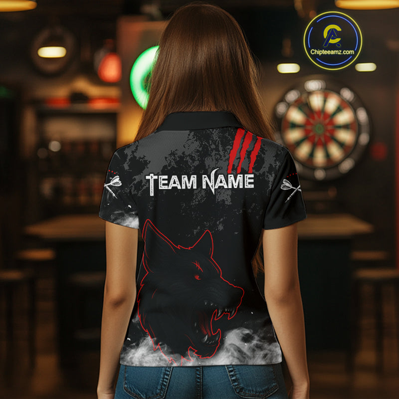 Black Darts Wolf Shirt Grunge Pattern For Women - Custom Team & Player Name NYN0353