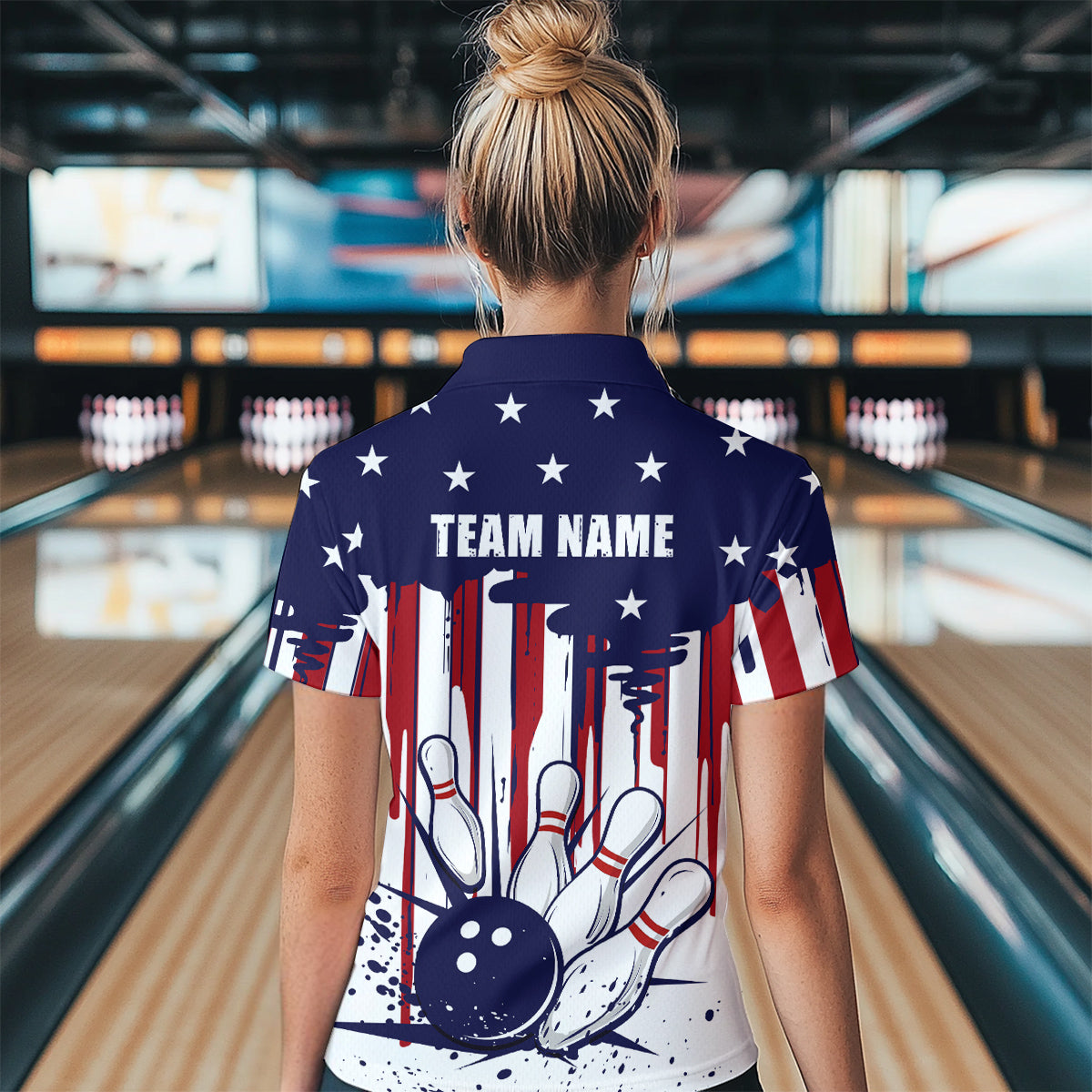 Patriotic Bowling Shirt for Men Women Custom Bowling Polo Shirt & Quarter-Zip Shirts MBL01