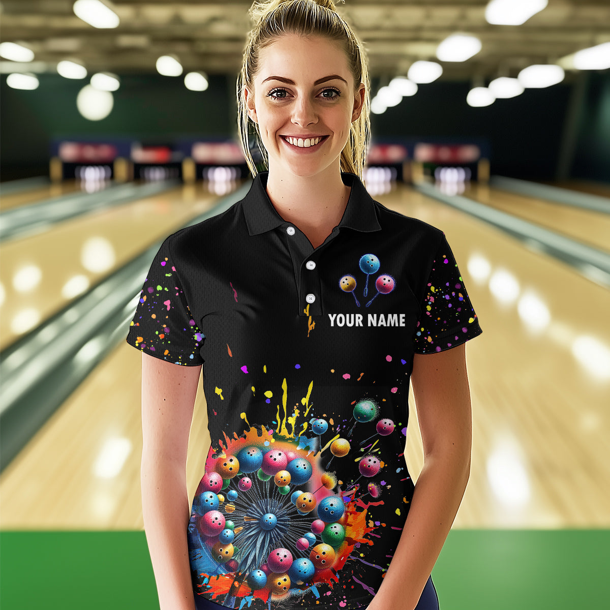 Custom Colorful Dandelion Bowling Shirt Bowling Team Jersey Polo Bowling Performance QZT672