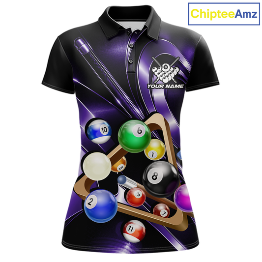 Custom Ball Pool Shirts Purple Billiard Shirt for Women Billiard Team Jersey Billiard League NNT180