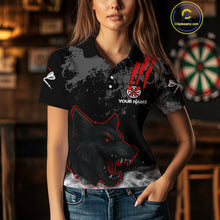 Load image into Gallery viewer, Black Darts Wolf Shirt Grunge Pattern For Women - Custom Team &amp; Player Name NYN0353