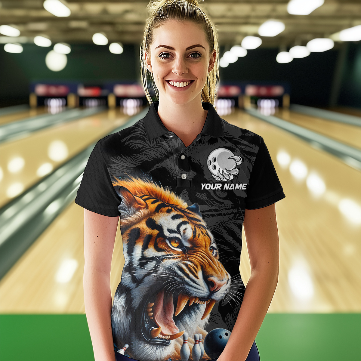 Custom Tiger Bowling Shirt Tiger Bowling Team League Unisex Quarter-Zip Bowling Outfit QZT638