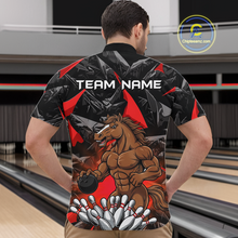 Load image into Gallery viewer, Custom Red Funny Horse Bowling Jersey for Men Bowling Team Shirts Bowling League Polo &amp; 1/4 Zip HNT183