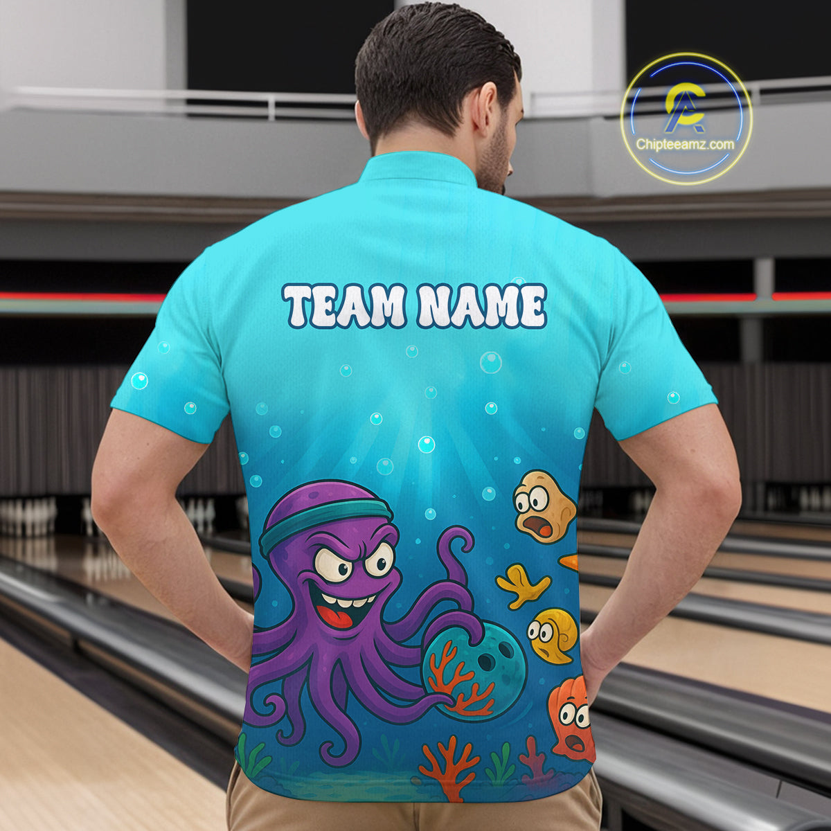 Custom Octopus Bowling Shirt for Team Bowling Jersey for Men Bowling Accessories QZT769