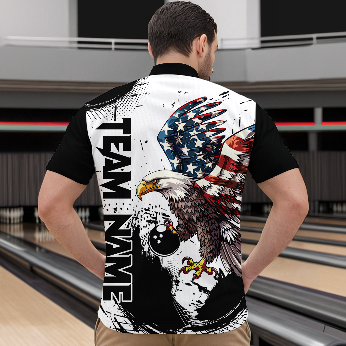 Personalized Eagle Bowling Shirts Patriotic Bowling Jersey for Women 1/4 Zip Shirt QZT307