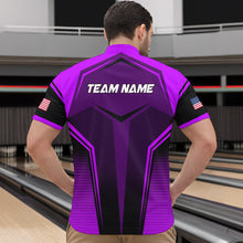 Load image into Gallery viewer, Custom Purple Bowling Jersey for Men Bowling Team Shirts Bowling Uniform Polo &amp; 1/4 Zip HNT158