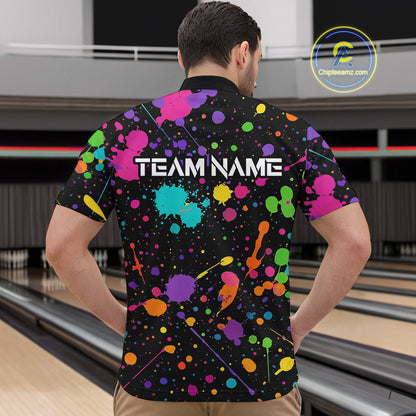 Colorful Watercolor Bowling Shirt for Men Women Custom Team Bowling Polo & Quarter Zip MBL98