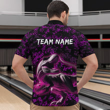 Load image into Gallery viewer, Custom Purple Bowling Shirt Sauropod Bowling Jersey Quarter Zip Bowling League QZT632