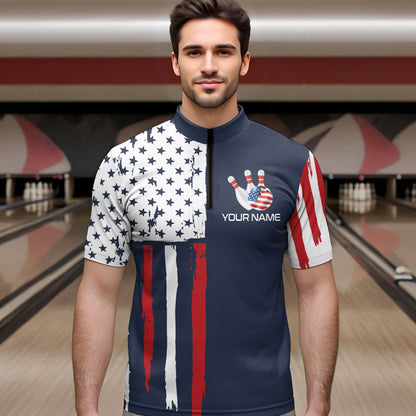 Custom American Bowling Shirt Bowling Jersey for Men Women Team Polo&1/4 Zip MBL59